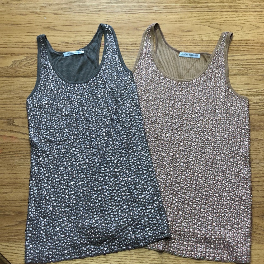 Sequin tank tops set of two